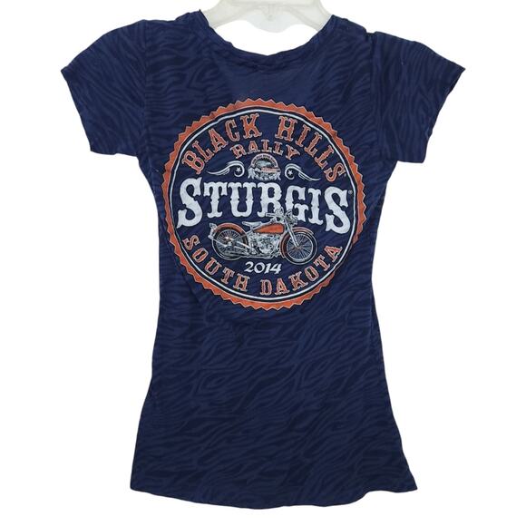 Black Hills Rally 2014 Sturgis Motorcycle Rally Women Medium Tee T-Shirt - Picture 2 of 5
